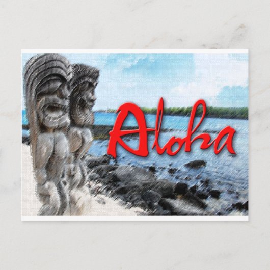 Tiki Aloha Briefkaart (Voorkant)