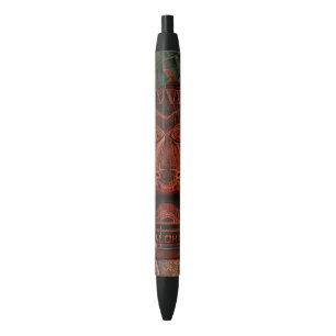 Tiki Aloha Hawaiian Rustic Tropisch eiland Blauwe Inkt Pen