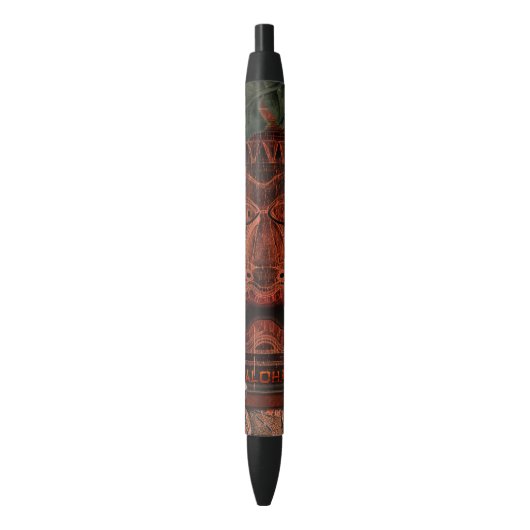  Tiki Aloha Hawaiian Rustic Tropisch eiland Blauwe Inkt Pen (Voorkant Verticaal)