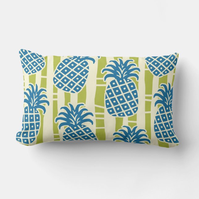Tiki Ananas Bamboe Strepen Patroon Kussen (Voorkant)