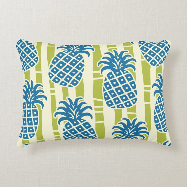 Tiki-ananas-bamboestrepenpatroon Accent Kussen (Voorkant)