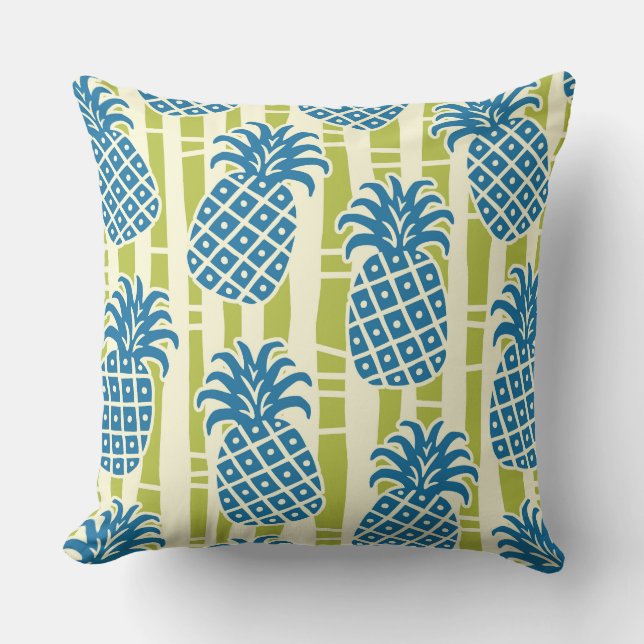 Tiki-ananas-bamboestrepenpatroon Kussen (Voorkant)