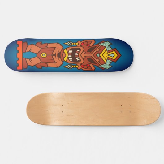Tiki Angry Rotting Teeth Totem Persoonlijk Skateboard (Horizontaal)