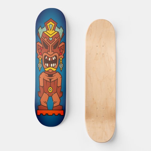 Tiki Angry Rotting Teeth Totem Persoonlijk Skateboard (Voorkant)