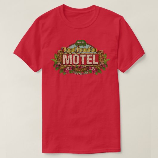 Tiki Arnes Royal Hawaiian Motel 1957 T-shirt (Design voorkant)