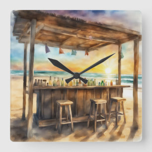 Tiki Bar 1 - Vierkante Klok