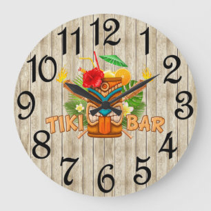Tiki Bar Beige Acrylate Wandklok