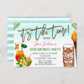 Tiki Bar Birthday Party Invitation Kaart (Voorkant / Achterkant)