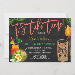 Tiki Bar Birthday Party Invitation Kaart