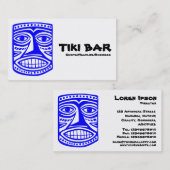 Tiki Bar - blauw, zwart-wit Visitekaartje (Voorkant / Achterkant)