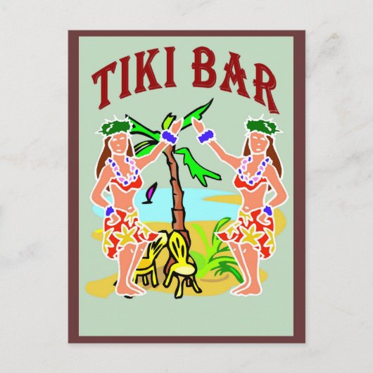 Tiki Bar Briefkaart (Voorkant)