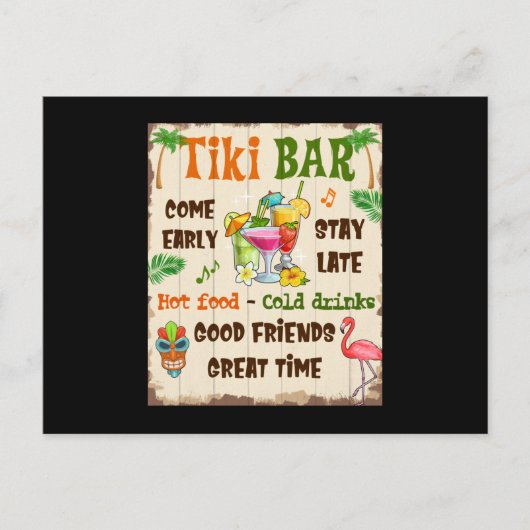 Tiki Bar Briefkaart (Voorkant)