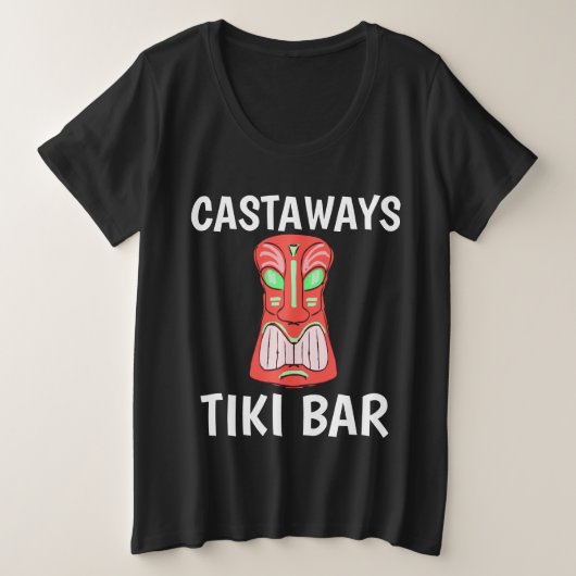 TIKI BAR CASTAWAYS Basic Dark T-Shirts (Design voorkant)