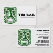 Tiki Bar - Dk Green, Black & White Visitekaartje (Voorkant / Achterkant)
