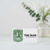Tiki Bar - Dk Green, Black & White Visitekaartje (Staand voorkant)