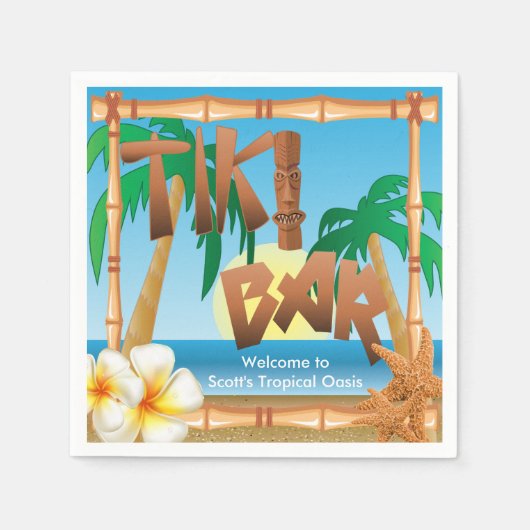 Tiki Bar - Een tropische oase Servetten (Voorkant)