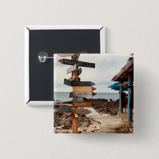 "Tiki Bar" Fotografie-Button door Willowcatdesigns Vierkante Button 5,1 Cm (Voorkant /achterkant)