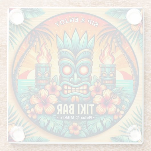 Tiki Bar Glass Onderzetter Glazen Onderzetter (Achterkant)