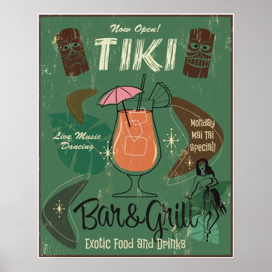 Tiki Bar&Grill Poster (Voorkant)