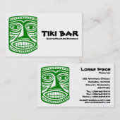 Tiki Bar - groen, zwart en wit Visitekaartje (Voorkant / Achterkant)
