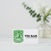 Tiki Bar - groen, zwart en wit Visitekaartje (Staand voorkant)
