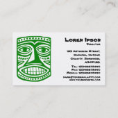 Tiki Bar - groen, zwart en wit Visitekaartje (Achterkant)