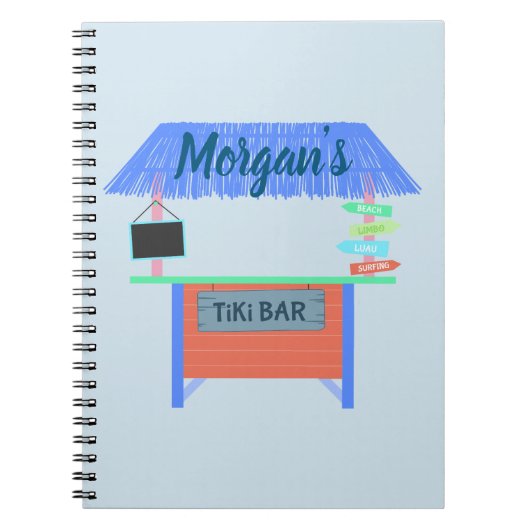 Tiki Bar in blauw Notitieboek (Voorkant)