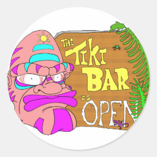 Tiki Bar is OPEN Ronde Sticker