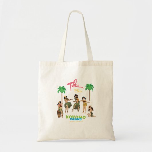 Tiki Bar Kokomo Hula Dancers Tote Bag (Voorkant)