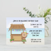 Tiki Bar, Luau Monkey Invitation Kaart (Staand voorkant)