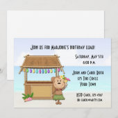 Tiki Bar, Luau Monkey Invitation Kaart (Voorkant / Achterkant)