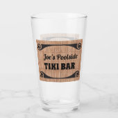 Tiki Bar met naam Bamboo Reed Achtergrond Glas (Achterkant)