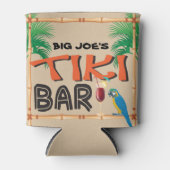 Tiki Bar met naam papegaaien Blikjeskoeler (Voorkant)