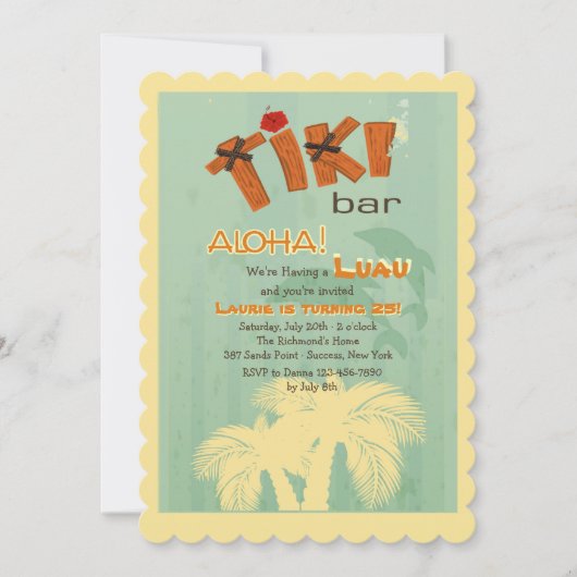 Tiki Bar met uitnodiging tot dolfijnen (Voorkant)