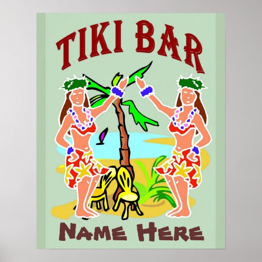 Tiki Bar, naam toevoegen Poster (Voorkant)