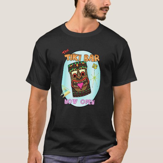 Tiki Bar nu open T-shirt (Voorkant)