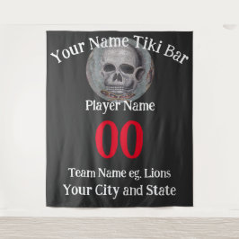 Tiki Bar nummer naam stad staat slagzin T-Shirt Wandkleed