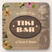  Tiki Bar-Onderzetters met Jouw naam(s) Bier Onderzetter (Voorkant)