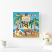 Tiki Bar-ontwerp aanpassen Vierkante Klok (Huis)