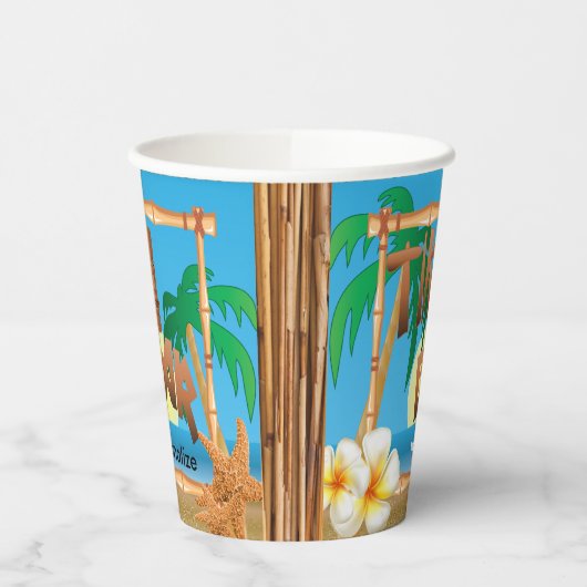 Tiki Bar-ontwerp - Personaliseren Papieren Bekers (Links)