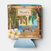 Tiki Bar-partij personaliseren Blikjeskoeler (Achterkant)