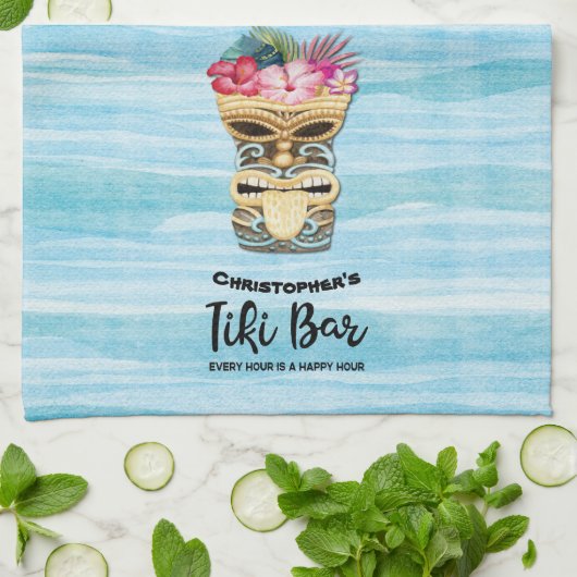  Tiki Bar Party Monogrammed Theedoek (Gevouwen)