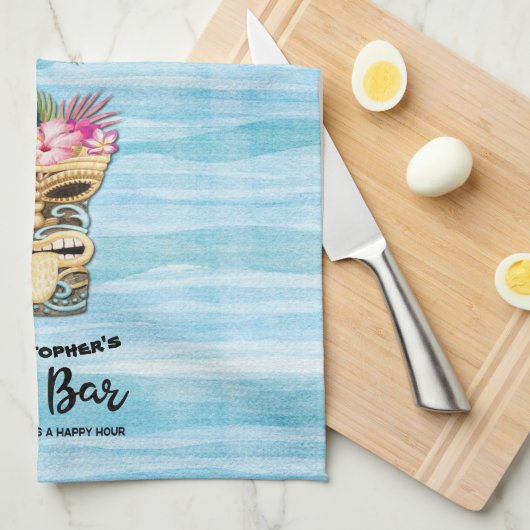  Tiki Bar Party Monogrammed Theedoek (Quarter Fold)