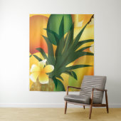 Tiki Bar Pineapple Hawaiian Tropiclal Lg Tapestry Wandkleed (In situ)