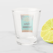 Tiki Bar Retro-kleuren met naam Shot Glas (Achterkant)