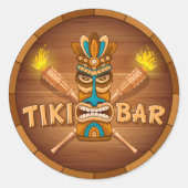 Tiki Bar Ronde Sticker (Voorkant)