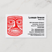 Tiki Bar - Rood, Zwart en Wit Visitekaartje (Achterkant)