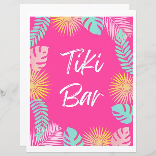Tiki Bar-teken | Pool Party Signs (Voorkant / Achterkant)
