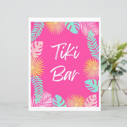 Tiki Bar-teken | Pool Party Signs (Staand voorkant)