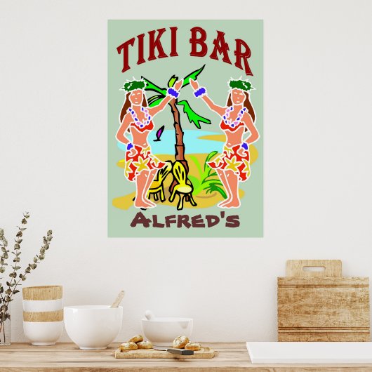Tiki Bar-teken Poster (Keuken)